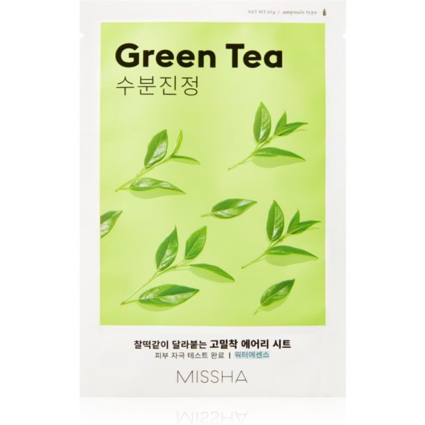 Missha Airy Fit Green Tea успокояваща платнена маска със зелен чай 19 гр.