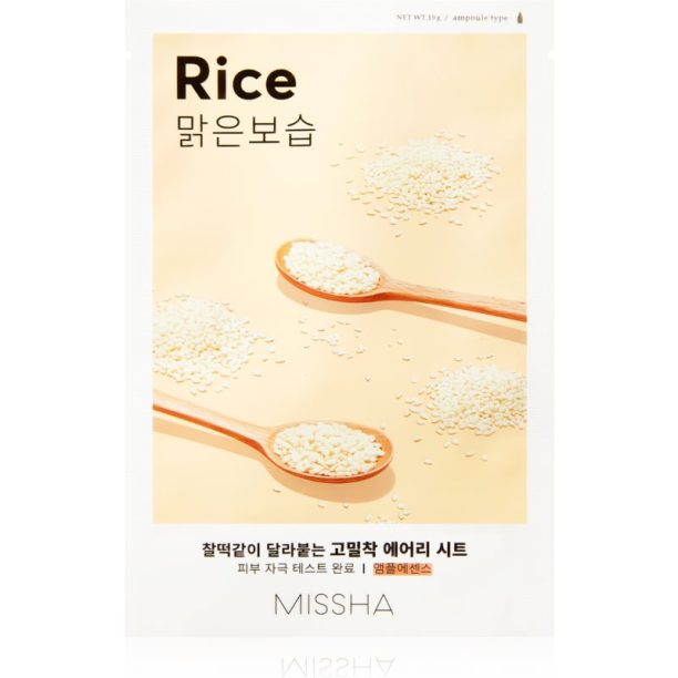 Missha Airy Fit Rice платнена маска с почистващ и освежаващ ефект 19 гр.