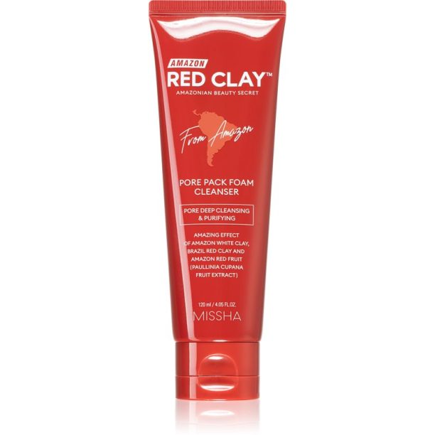 Missha Amazon Red Clay™ дълбокопочистваща пяна с глина 120 мл.