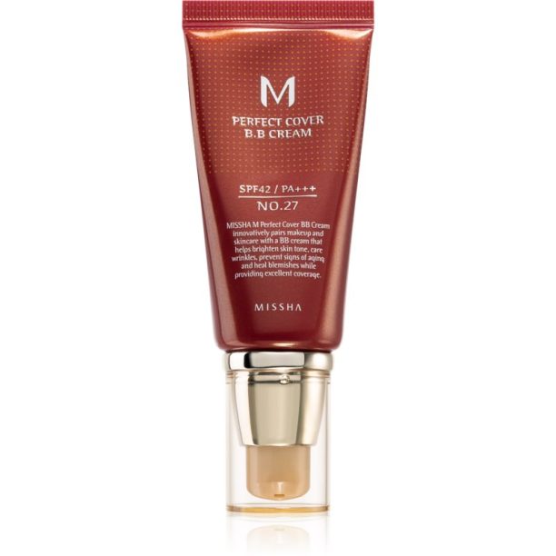 Missha M Perfect Cover ББ крем с висока UV защита цвят No. 27 Honey Beige SPF42/PA+++ 50 мл.