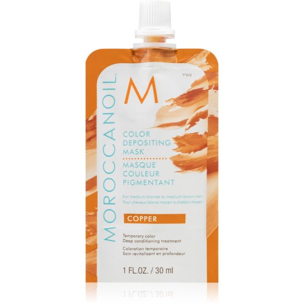 Moroccanoil Color Depositing нежна подхранваща маска без перманентни цветови пигменти Copper 30 мл.