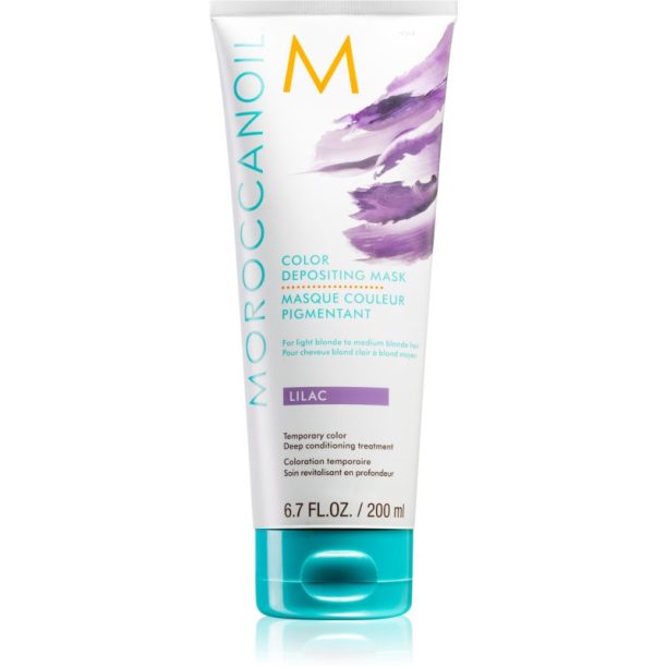 Moroccanoil Color Depositing нежна подхранваща маска без перманентни цветови пигменти Lilac 200 мл.