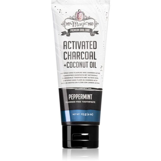 My Magic Mud Activated Charcoal избелваща паста за зъби с активен въглен вкус Peppermint 113 гр.