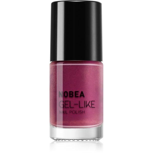 NOBEA Metal Gel-like Nail Polish лак за нокти с гел ефект цвят Pearl cherry #N55 6 мл.