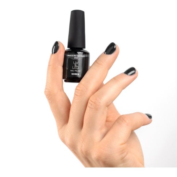 NOBEA UV & LED Nail Polish гел лак за нокти с използване на UV/LED лампа бляскав цвят Black is the new black #30 6 мл. купи на топ цена