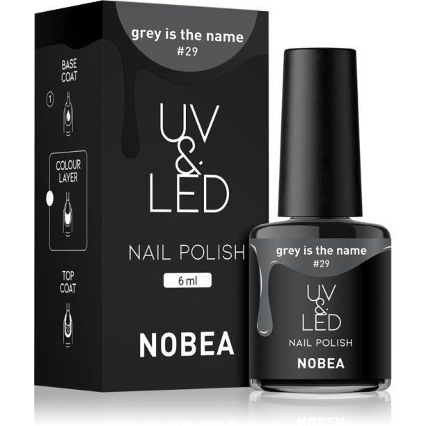 NOBEA UV & LED Nail Polish гел лак за нокти с използване на UV/LED лампа бляскав цвят Grey is the name #29 6 мл. на ниска цена