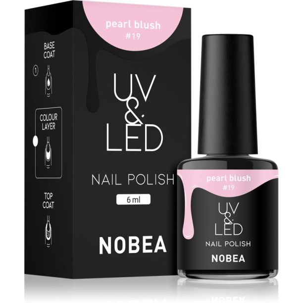 NOBEA UV & LED Nail Polish гел лак за нокти с използване на UV/LED лампа бляскав цвят Pearl blush #19 6 мл. на ниска цена