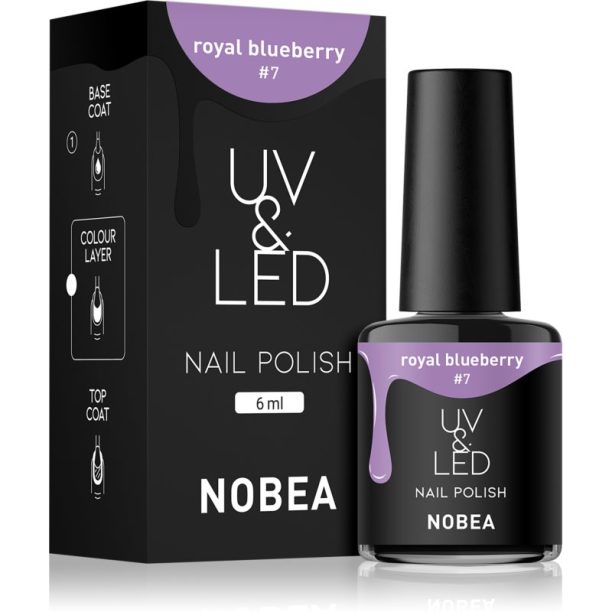 NOBEA UV & LED Nail Polish гел лак за нокти с използване на UV/LED лампа бляскав цвят Royal blueberry #7 6 мл. на ниска цена