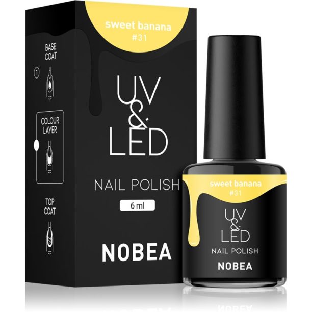 NOBEA UV & LED Nail Polish гел лак за нокти с използване на UV/LED лампа бляскав цвят Sweet banana #31 6 мл. на ниска цена