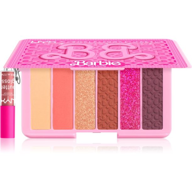 NYX Professional Makeup Barbie On The Go Eye Palette палитра сенки за очи цвят 01 It's a BARBIE PARTY! 45 гр.