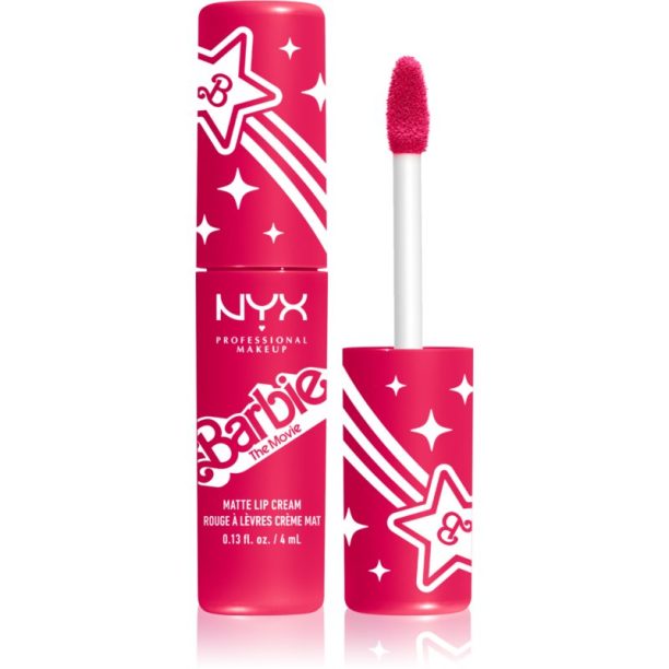 NYX Professional Makeup Barbie Smooth Whip Matte Lip Cream матиращо течно червило цвят 02 Perfect Day Pink 4 мл.