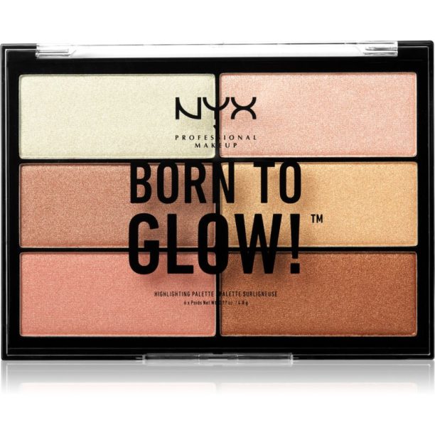 NYX Professional Makeup Born To Glow палитра хайлайтъри цвят 01 6x4