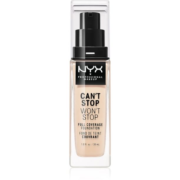 NYX Professional Makeup Can't Stop Won't Stop Full Coverage Foundation високо покривен фон дьо тен цвят 03 Porcelain 30 мл. на ниска цена