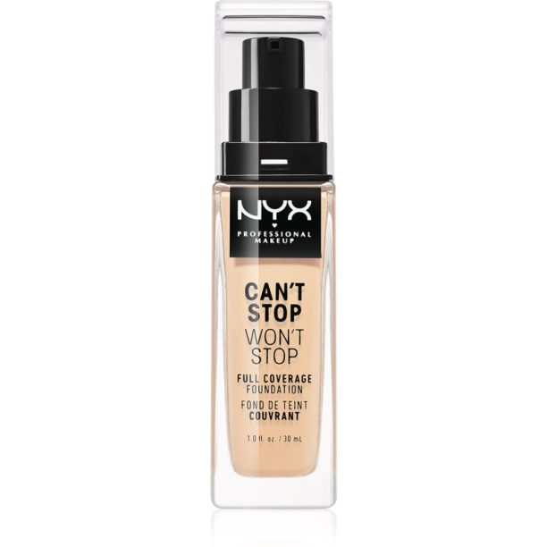 NYX Professional Makeup Can't Stop Won't Stop Full Coverage Foundation високо покривен фон дьо тен цвят 06 Vanilla 30 мл. на ниска цена