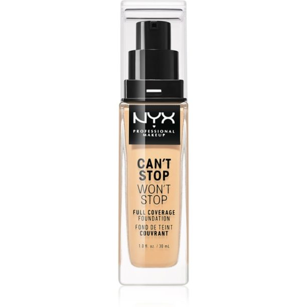 NYX Professional Makeup Can't Stop Won't Stop Full Coverage Foundation високо покривен фон дьо тен цвят 07 Natural 30 мл. на ниска цена