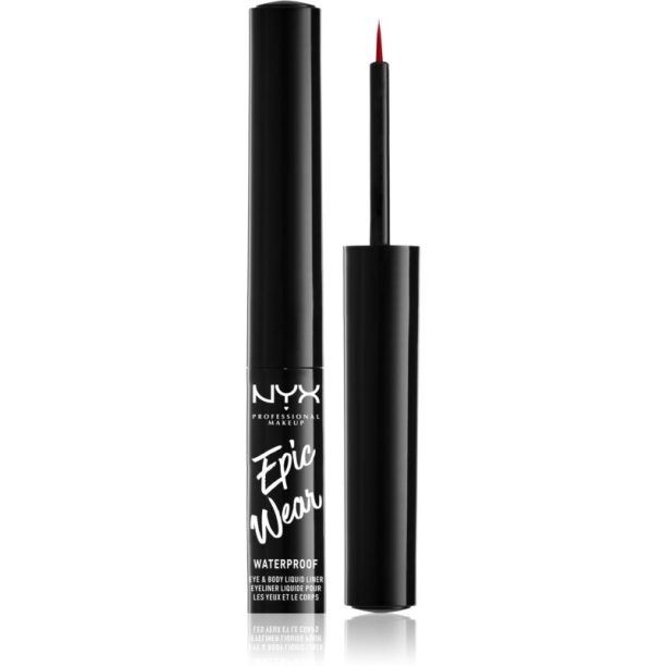 NYX Professional Makeup Epic Wear Liquid Liner течна очна линия с матиращ завършек цвят 07 Red 3.5 мл.