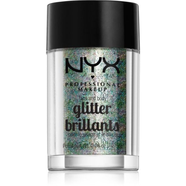 NYX Professional Makeup Face & Body Glitter Brillants брокат за лице и тяло цвят 06 Crystal 2.5 гр.