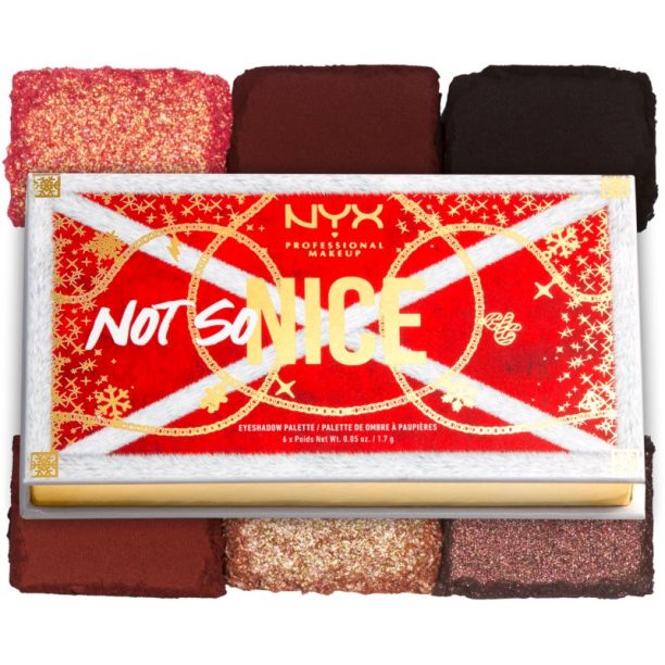 NYX Professional Makeup Limited Edition Xmass 2022 Mrs Claus Oh Deer Shadow Palette палитра сенки за очи 01 Not so Nice 6x1