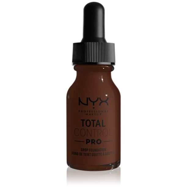 NYX Professional Makeup Total Control Pro Drop Foundation фон дьо тен цвят 25 - Deep Ebony 13 мл.