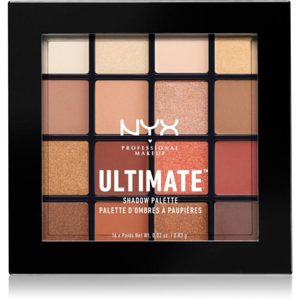 NYX Professional Makeup Ultimate Shadow Palette палитра сенки за очи цвят 03 Warm Neutrals 16 x 0.83 гр. на ниска цена