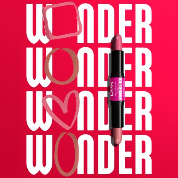 NYX Professional Makeup Wonder Stick Cream Blush двустранна контурираща писалка цвят 04 Deep Magenta N Ginger 2x4 гр. купи на топ цена