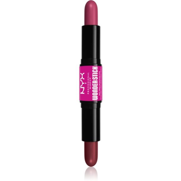 NYX Professional Makeup Wonder Stick Cream Blush двустранна контурираща писалка цвят 04 Deep Magenta N Ginger 2x4 гр.