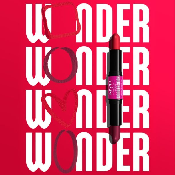 NYX Professional Makeup Wonder Stick Cream Blush двустранна контурираща писалка цвят 05 Bright Amber and Fuchsia 2x4 гр. купи на топ цена