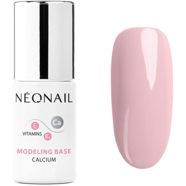 NeoNail Modeling Base Calcium основен лак за нокти с гел с калций цвят Neutral Pink 7