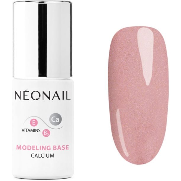 NeoNail Modeling Base Calcium основен лак за нокти с гел с калций цвят Pink Quartz 7