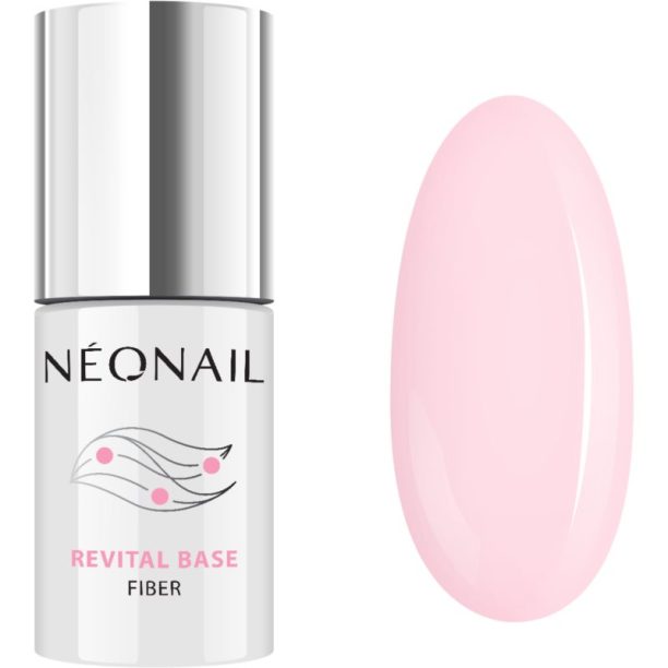 NeoNail Revital Base Fiber основно гел покритие за гел и акрилни нокти цвят Rosy Blush 7