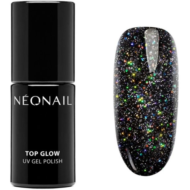 NeoNail Top Glow топ лак за нокти с използване на UV/LED лампа цвят Multicolor Holo 7