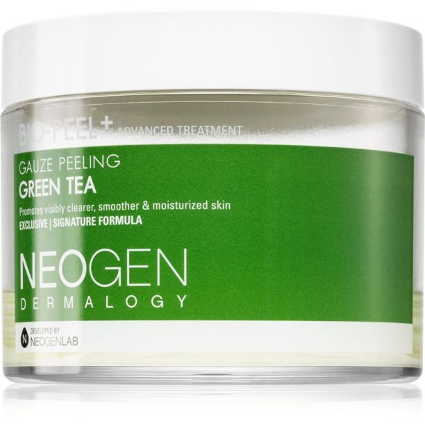 Neogen Dermalogy Bio-Peel+ Gauze Peeling Green Tea ексфолиращи тампони за лице за освежаване и хидратация 30 бр.