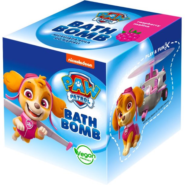 Nickelodeon Paw Patrol Bath Bomb бомбичка за вана за деца Raspberry - Skye 165 гр.