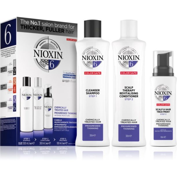 Nioxin System 6 Color Safe Chemically Treated Hair подаръчен комплект за разредена коса