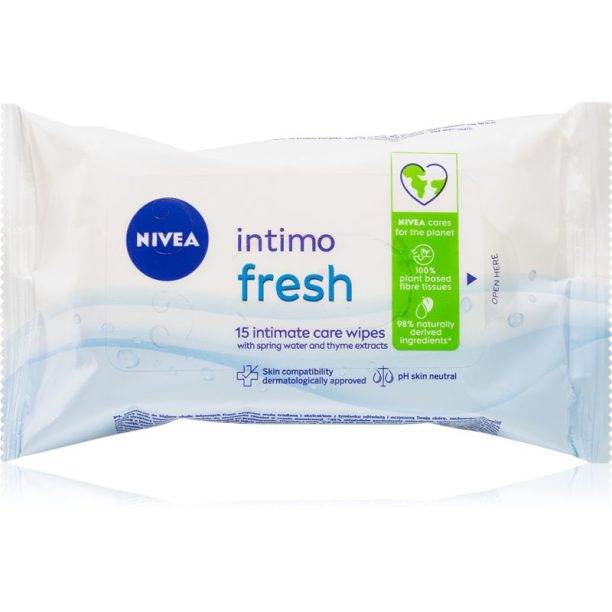 Nivea Intimo Fresh фини почистващи кърпички за интимна хигиена 15 бр.