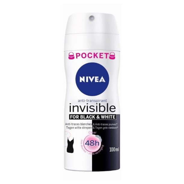 Nivea Invisible Black & White Clear антиперспирант в спрей за жени  100 мл.