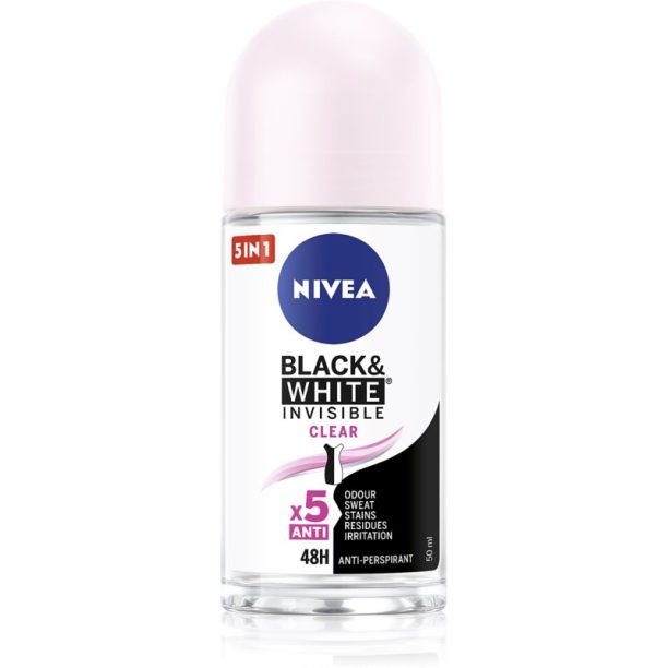 Nivea Invisible Black & White Clear рол-он и антиперспирант за жени 50 мл.