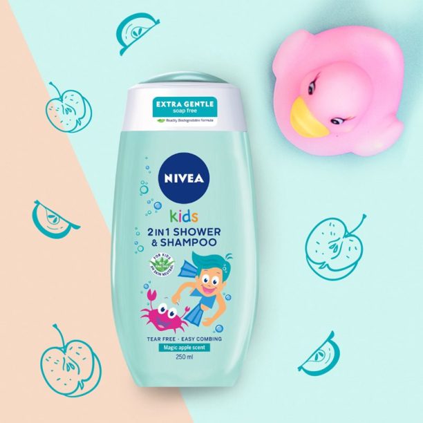 Nivea Kids Boy нежен душ гел и шампоан за деца 500 мл. на ниска цена