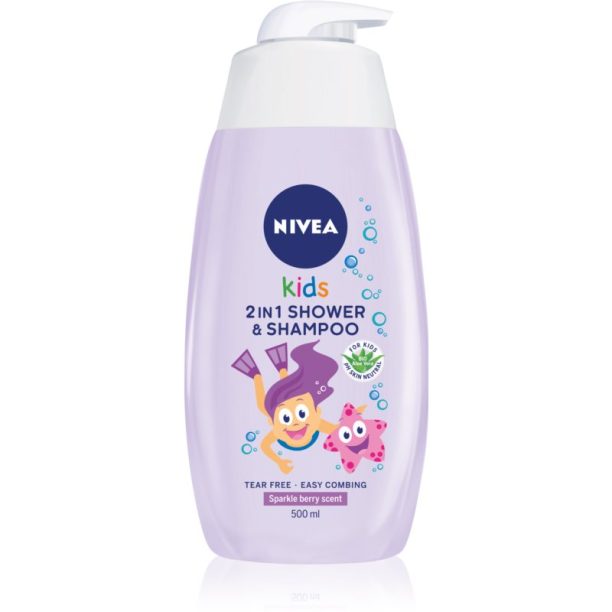 Nivea Kids Girl душ гел и шампоан 2 в 1 за деца 500 мл.