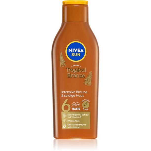 Nivea Sun Tropical Bronze мляко за загар SPF 6 смесени цветове 200 мл.