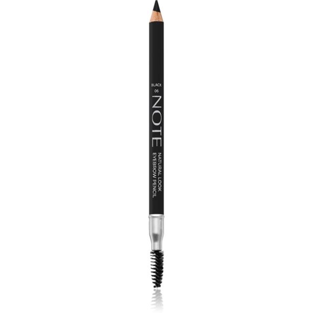 Note Cosmetique Natural Look Eyebrow Pencil молив за вежди с четка 06 Black 1