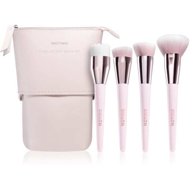 Notino Glamour Collection Flawless Face Brush Set Комплект четки с чантичка на ниска цена