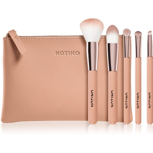 Notino Glamour Collection Travel Brush Set with Pouch комплект за пътуване с четки и чантичка на ниска цена