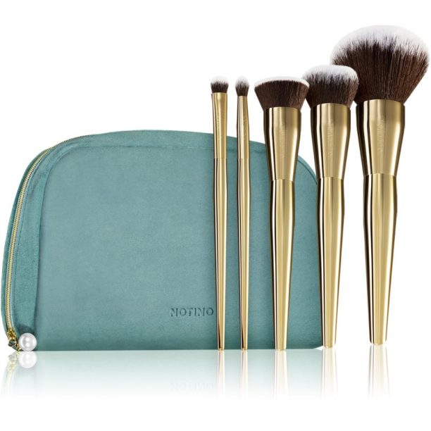 Notino Grace Collection Make-up brush set with cosmetic bag Комплект четки с чантичка на ниска цена