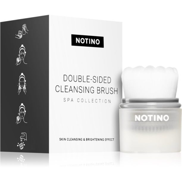 Notino Spa Collection Double-sided cleansing brush четка за почистване на кожата Grey на ниска цена