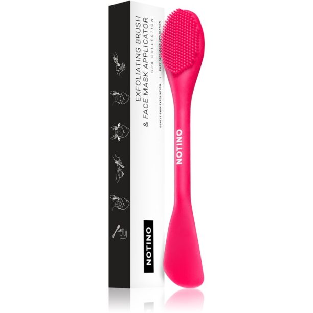 Notino Spa Collection Exfoliating brush & Face mask applicator ексфолираща четка и апликатор за нанасяне на маски за лице Pink на ниска цена