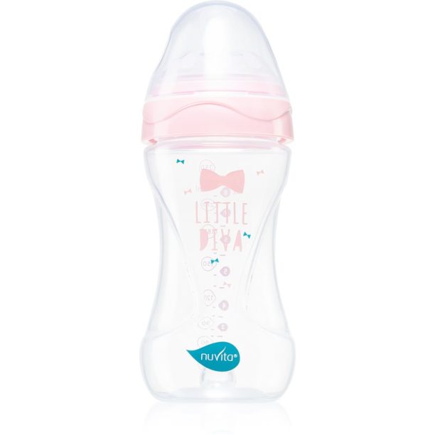 Nuvita Cool Bottle 3m+ бебешко шише Transparent pink 250 мл.