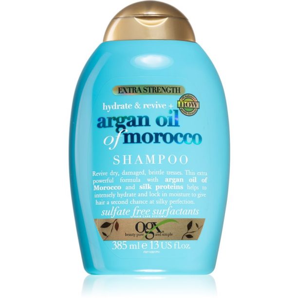 OGX Argan Oil Of Morocco Extra Strenght възстановяващ шампоан за силно увредена и тънка коса 385 мл.