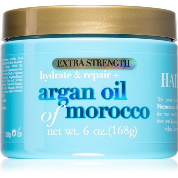 OGX Argan Oil Of Morocco Extra Strenght интензивна възстановяваща маска за увредена коса 168 гр.