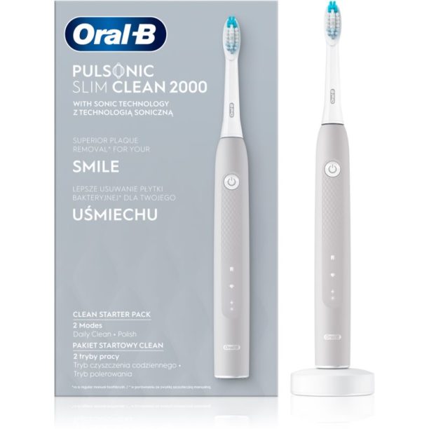 Oral B Pulsonic Slim Clean 2000 Grey четка за зъби на ниска цена